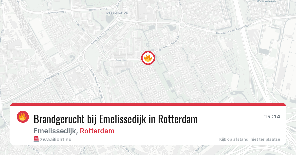 Brandgerucht bij Emelissedijk in Rotterdam — 23 mei 2026
