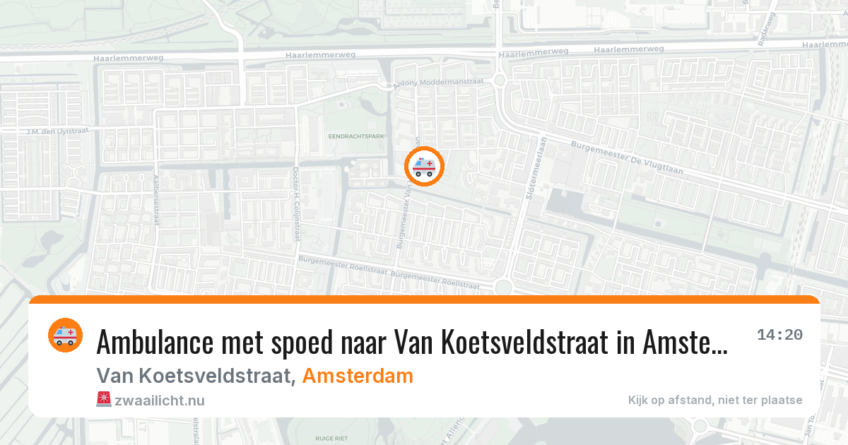 Ambulance met spoed naar Van Koetsveldstraat in Amsterdam — 1 jun 2026