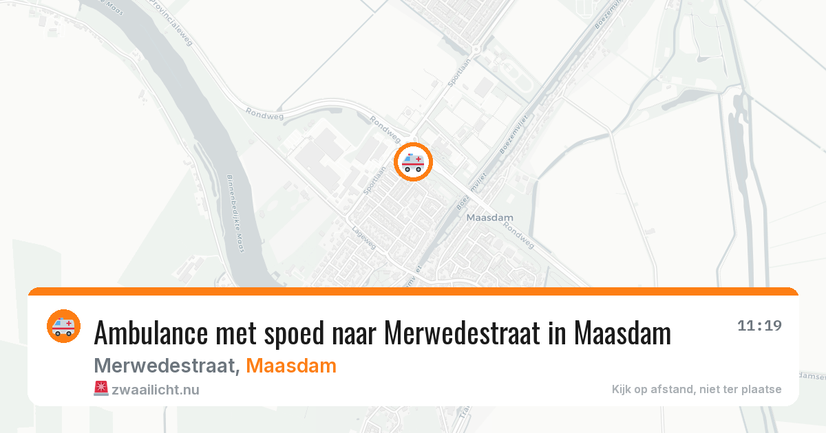 Ambulance met spoed naar Merwedestraat in Maasdam — 1 jun 2026