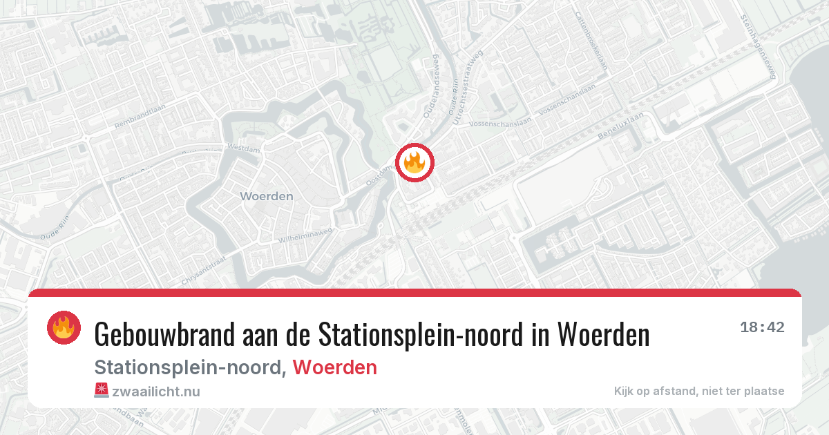 Gebouwbrand aan de Stationsplein-noord in Woerden — 29 mei 2026
