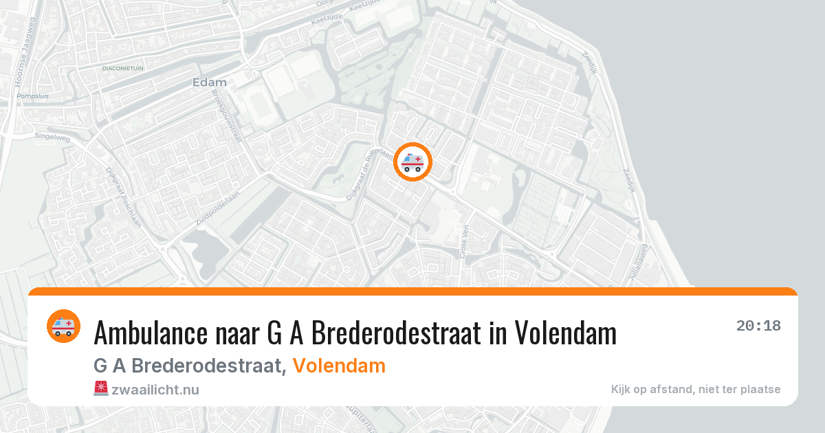 Ambulance naar G A Brederodestraat in Volendam — 25 jul 2026