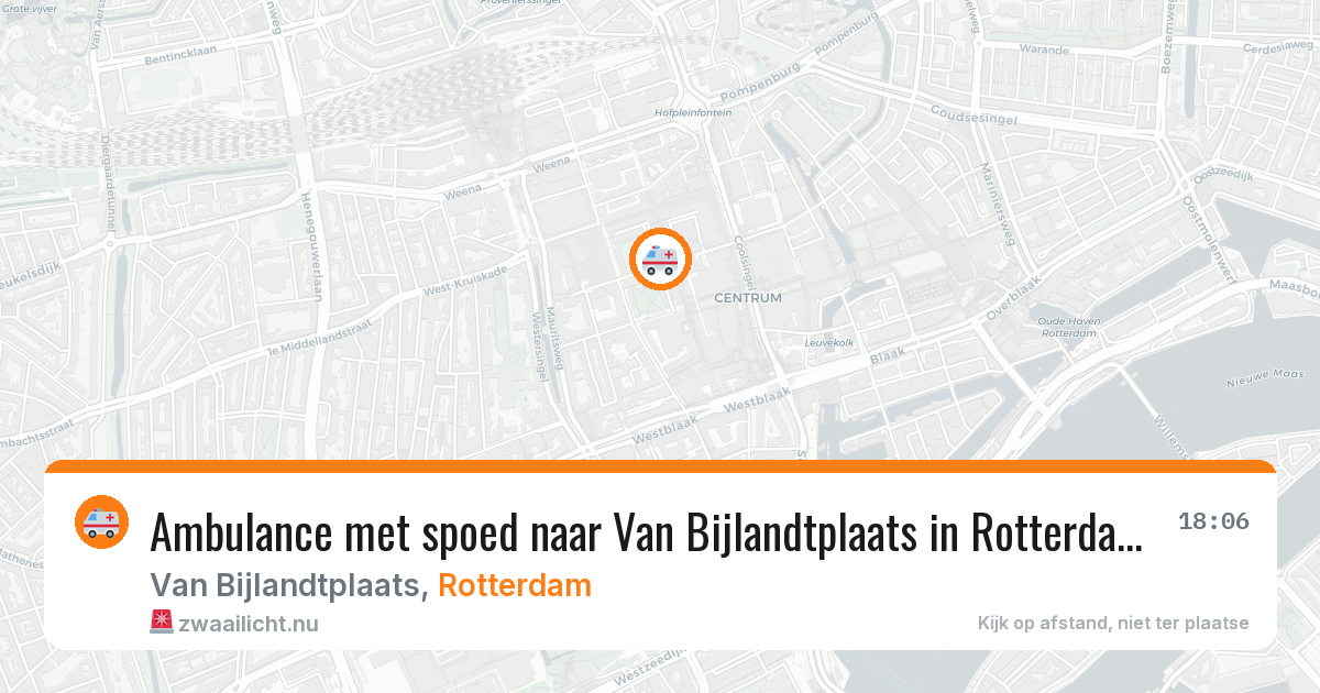Ambulance met spoed naar Van Bijlandtplaats in Rotterdam — 25 jul 2026