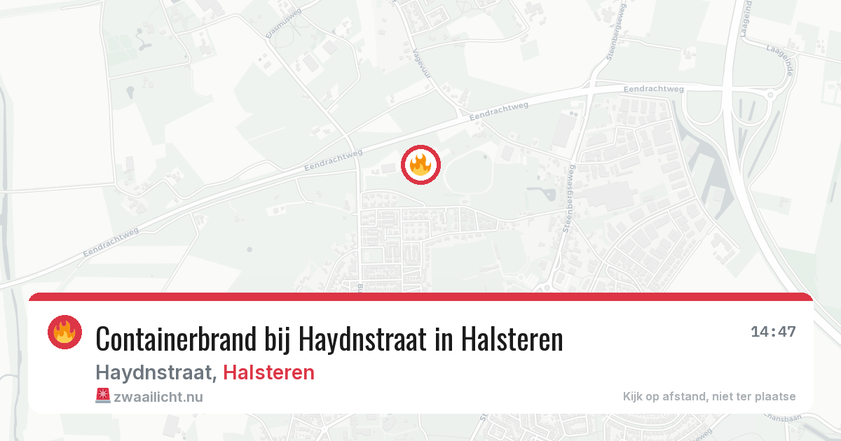 Containerbrand bij Haydnstraat in Halsteren — 21 jul 2026