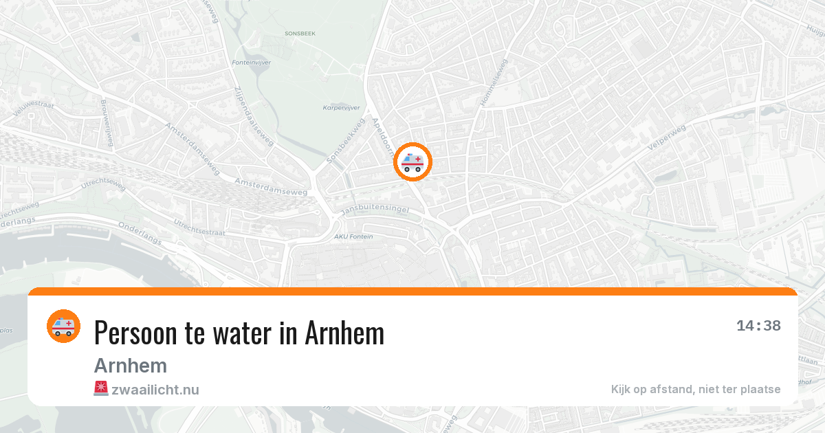 Persoon te water in Arnhem — 2 apr 2026