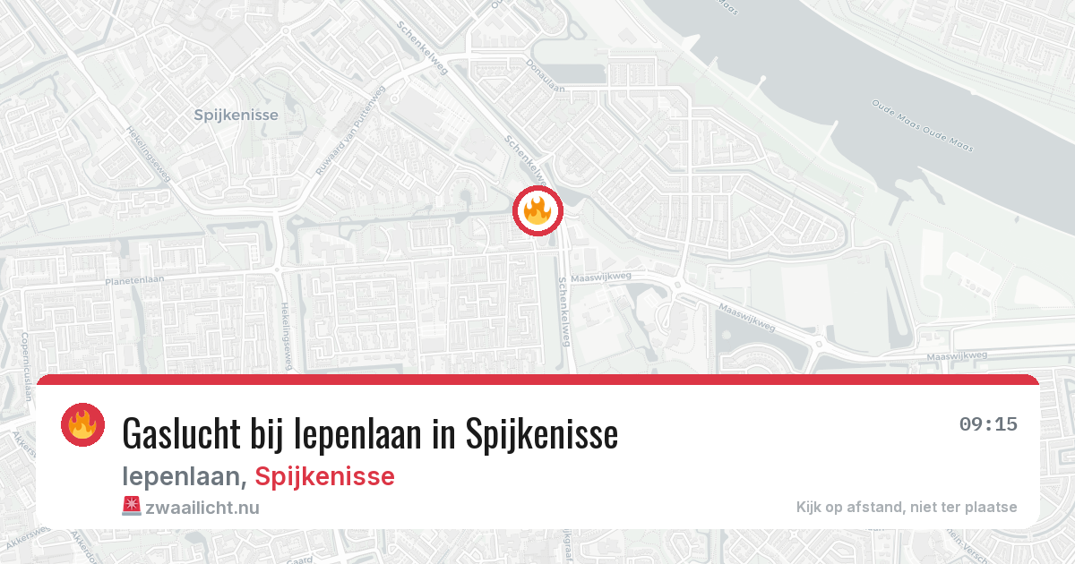 Gaslucht bij Iepenlaan in Spijkenisse — 13 jul 2026