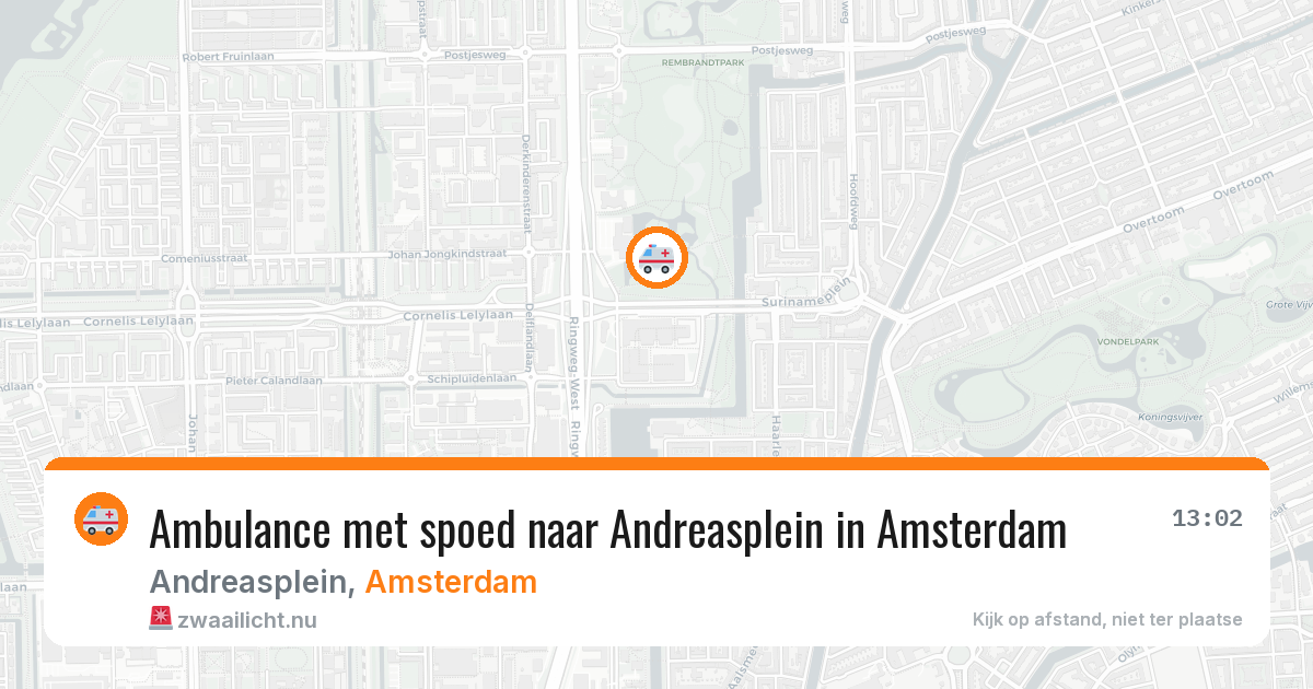 Ambulance met spoed naar Andreasplein in Amsterdam — 25 jul 2026