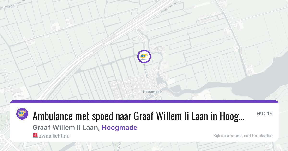 Ambulance met spoed naar Graaf Willem Ii Laan in Hoogmade — 18 jan 2026