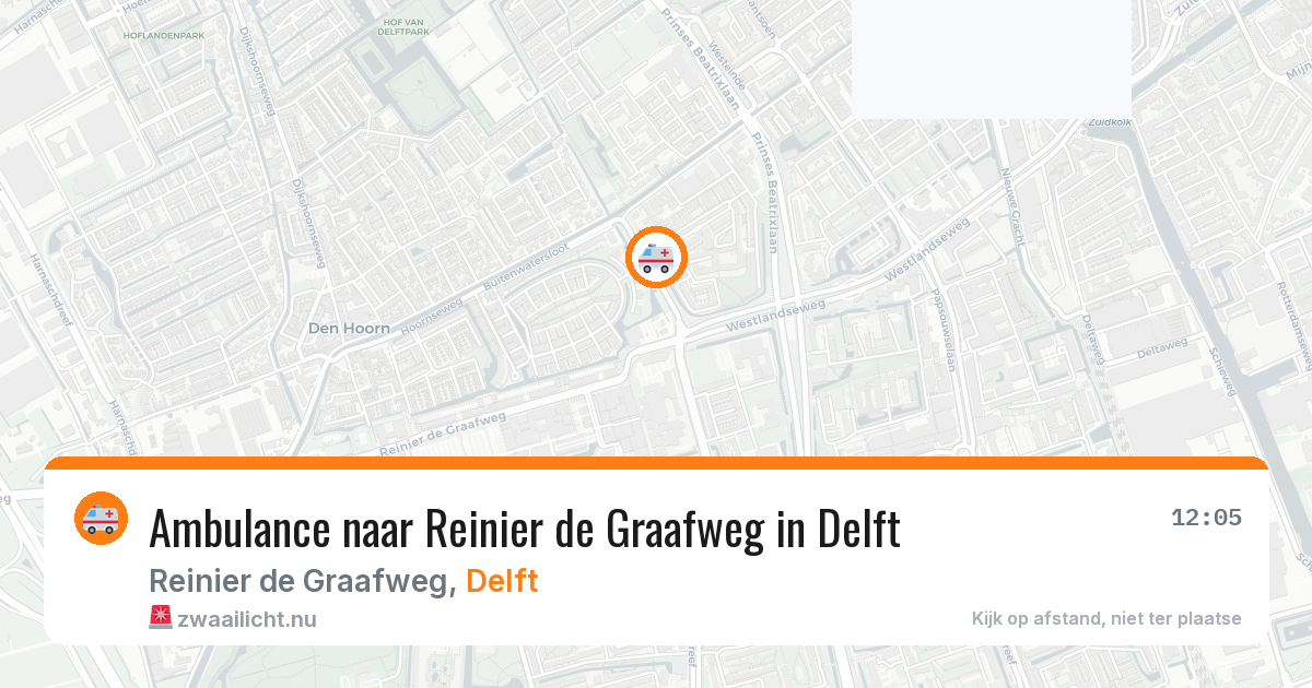 Ambulance naar Reinier de Graafweg in Delft — 10 jul 2026