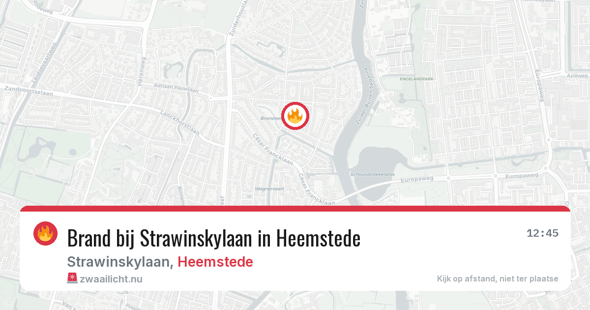 Brand bij Strawinskylaan in Heemstede — 12 mei 2026