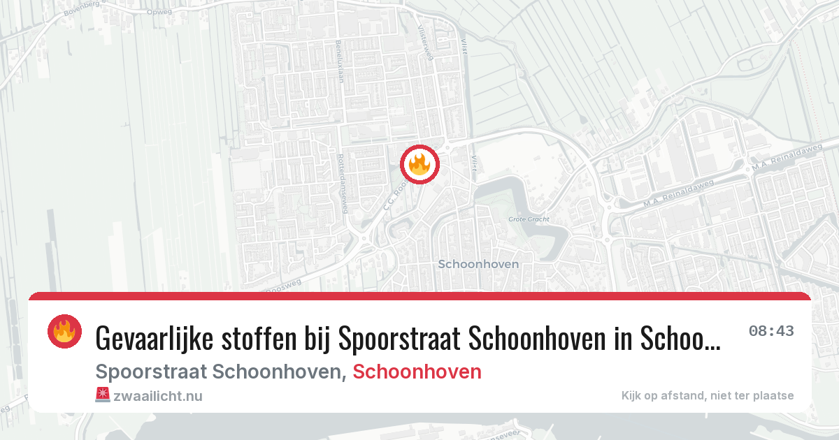 Gevaarlijke stoffen bij Spoorstraat Schoonhoven in Schoonhoven — 22 jul 2026