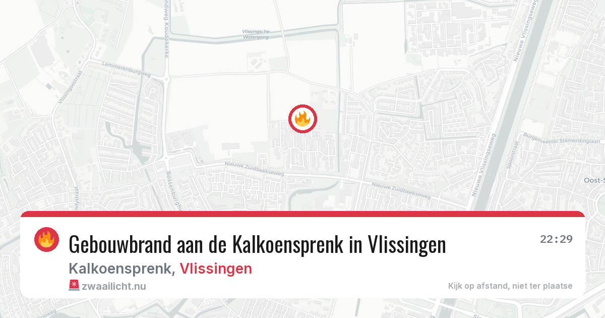 Gebouwbrand aan de Kalkoensprenk in Vlissingen — 25 jan 2026