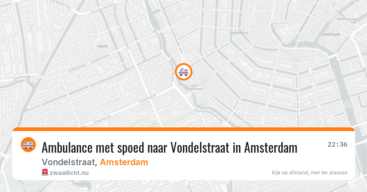 Ambulance met spoed naar Vondelstraat in Amsterdam — 21 jul 2026
