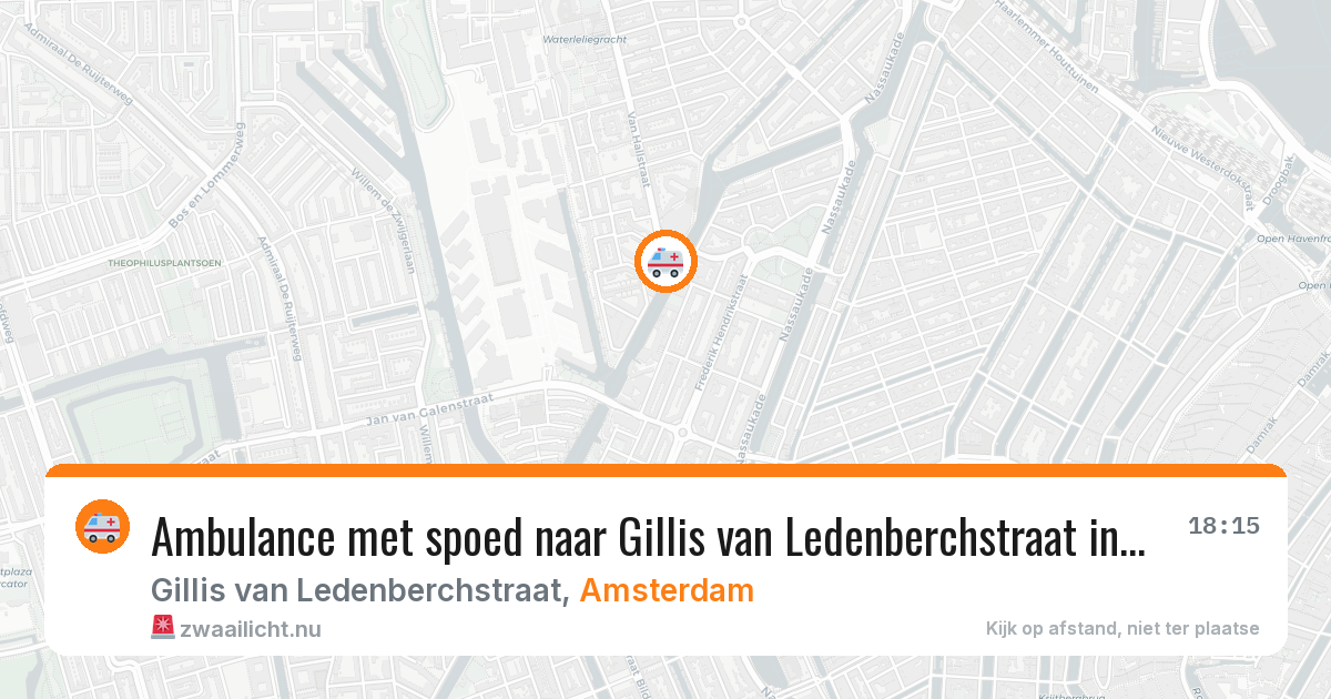 Ambulance met spoed naar Gillis van Ledenberchstraat in Amsterdam — 12 jul 2026