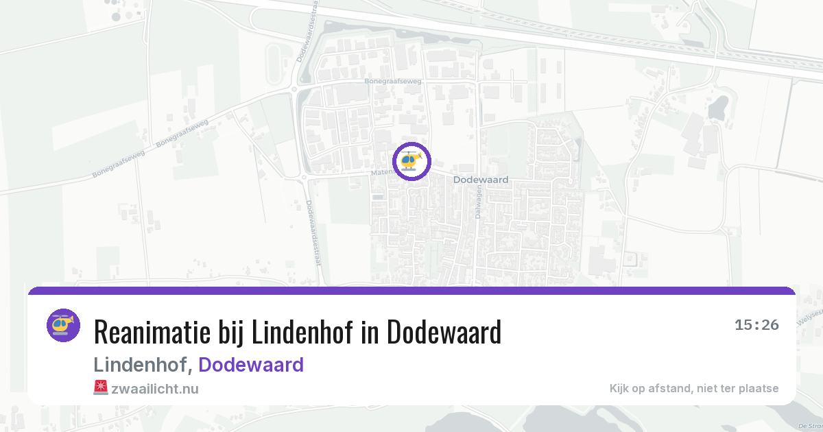 Reanimatie bij Lindenhof in Dodewaard — 15 jul 2026