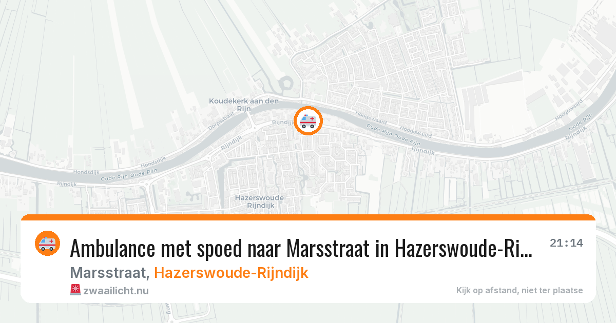 Ambulance met spoed naar Marsstraat in Hazerswoude-Rijndijk — 15 mrt 2026