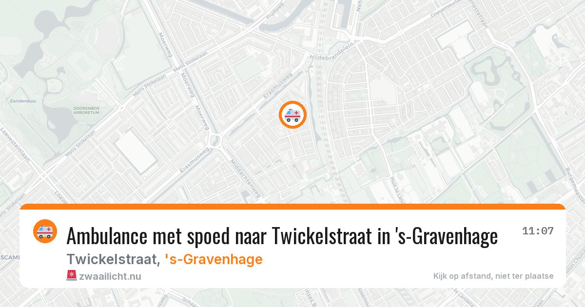 Ambulance met spoed naar Twickelstraat in 's-Gravenhage — 17 jul 2026