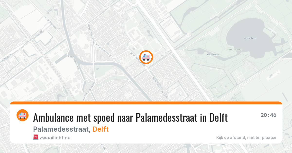 Ambulance met spoed naar Palamedesstraat in Delft — 16 jul 2026