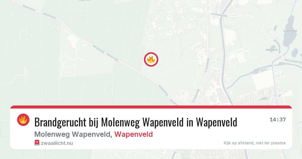 Brandgerucht bij Molenweg Wapenveld in Wapenveld — 17 jul 2026