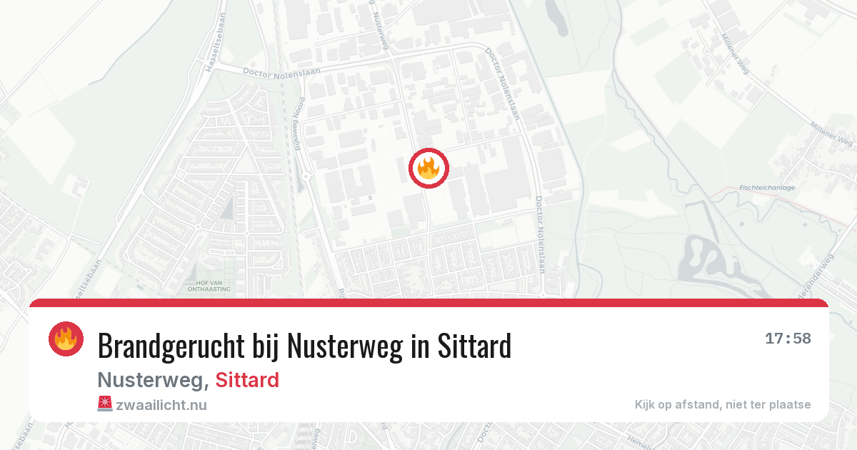 Brandgerucht bij Nusterweg in Sittard — 26 jul 2026