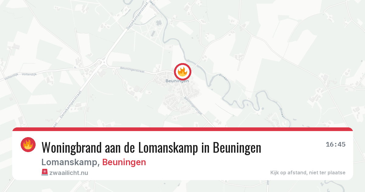 Woningbrand aan de Lomanskamp in Beuningen — 3 apr 2026