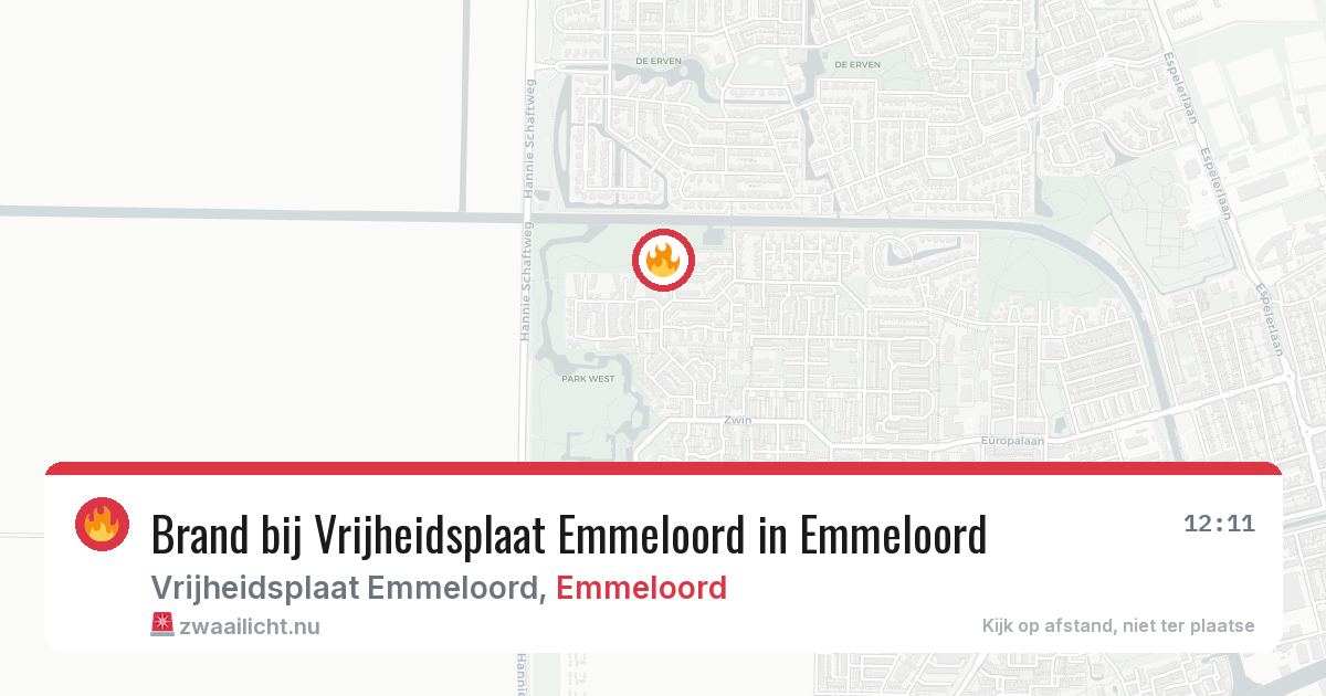 Brand bij Vrijheidsplaat Emmeloord in Emmeloord — 21 mrt 2026