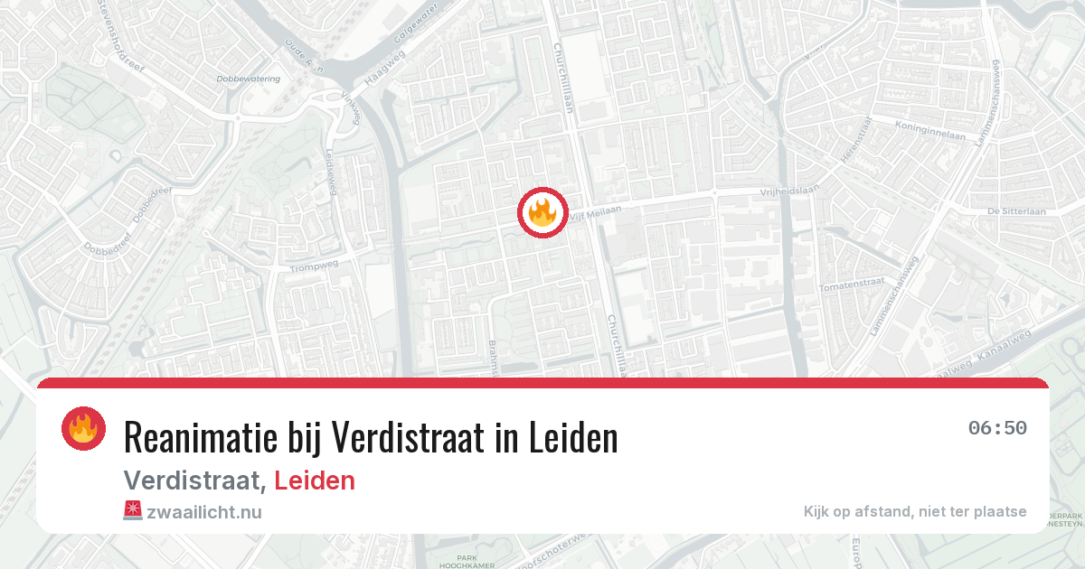 Reanimatie bij Verdistraat in Leiden — 22 apr 2026