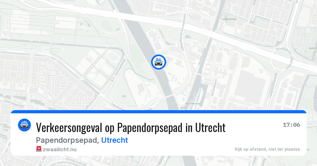 Verkeersongeval op Papendorpsepad in Utrecht — 11 jul 2026