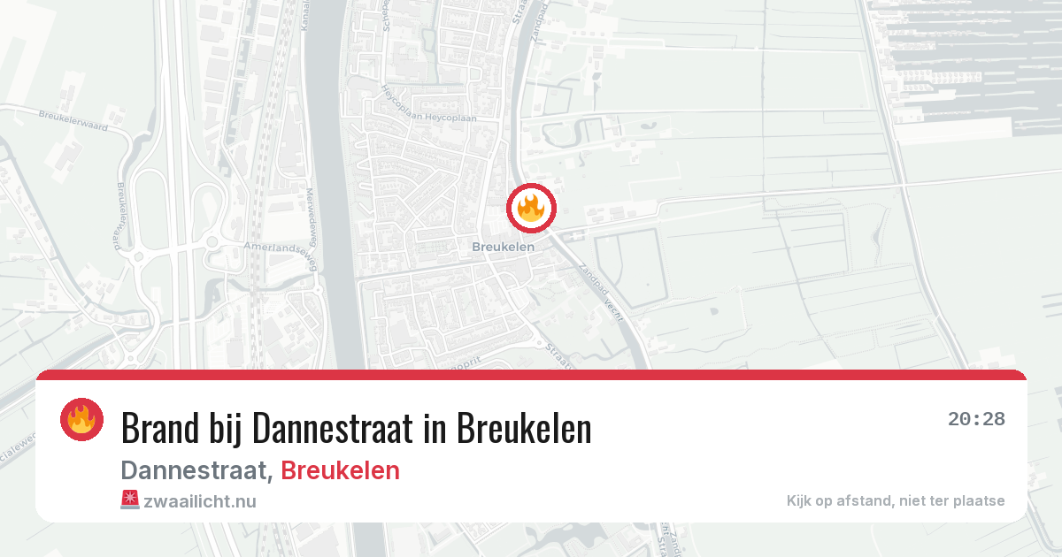 Brand bij Dannestraat in Breukelen — 20 jul 2026