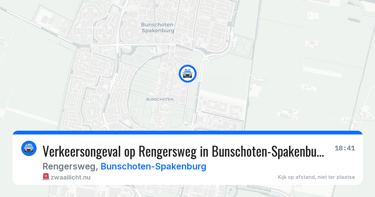 Verkeersongeval op Rengersweg in Bunschoten-Spakenburg — 9 mei 2026