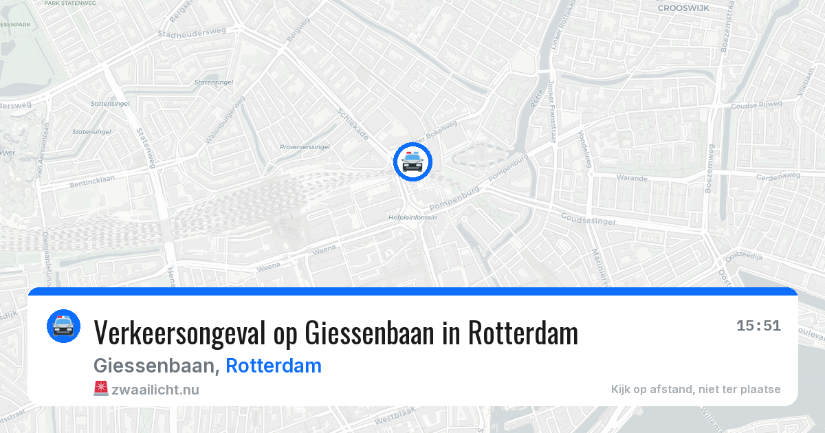 Verkeersongeval op Giessenbaan in Rotterdam — 16 mei 2026