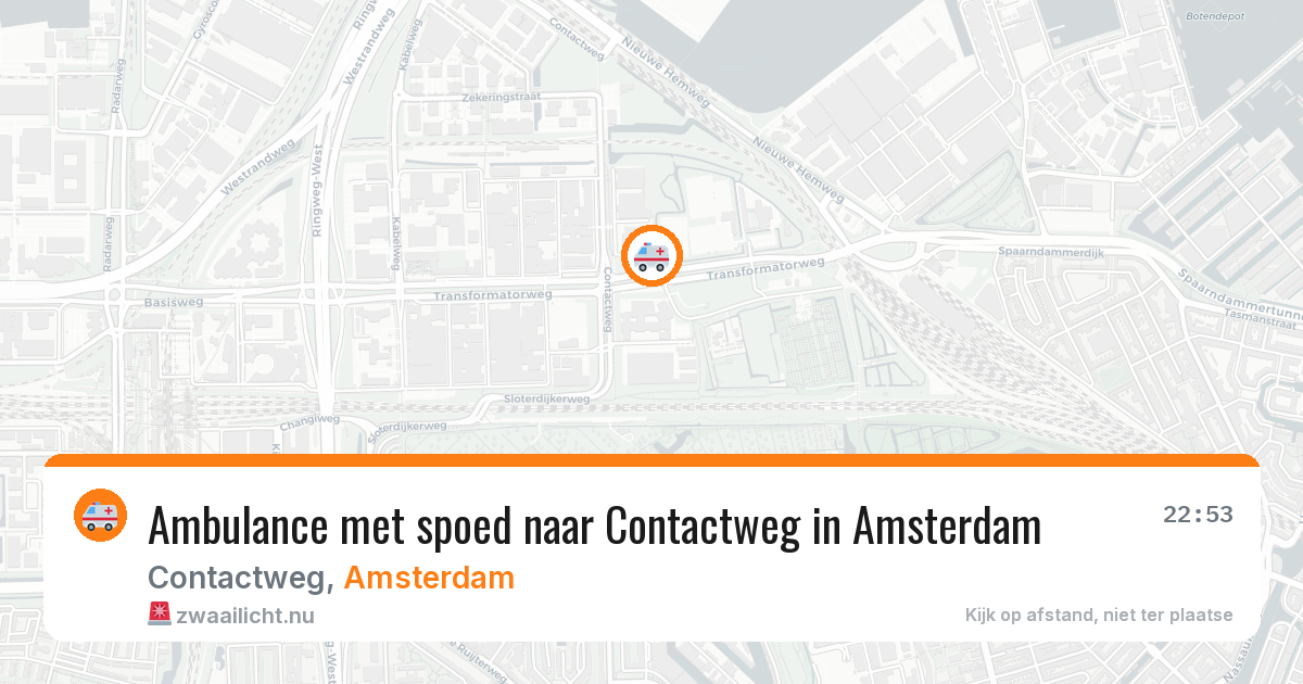 Ambulance met spoed naar Contactweg in Amsterdam — 26 jul 2026