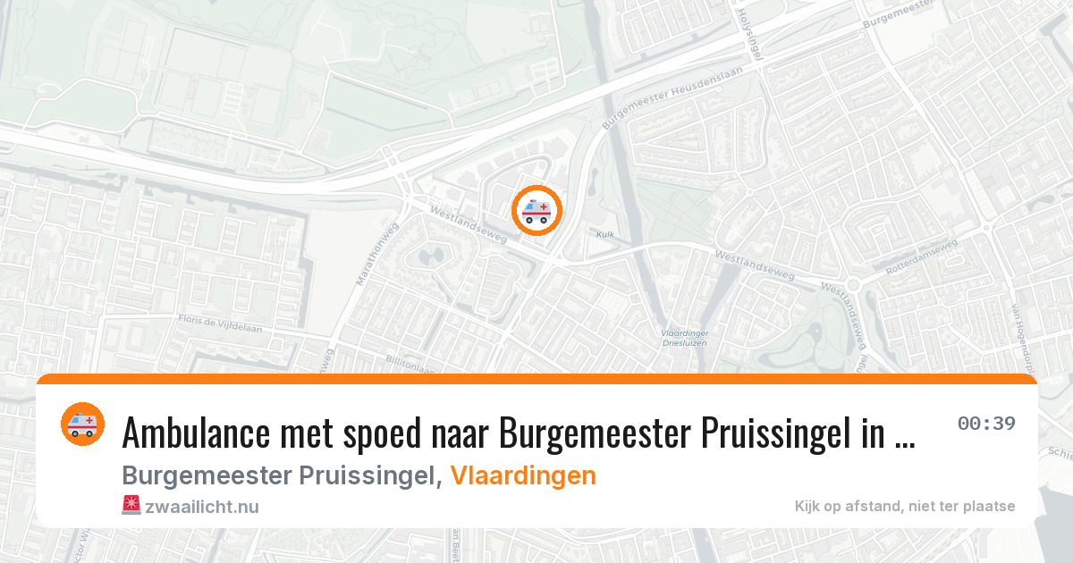 Ambulance met spoed naar Burgemeester Pruissingel in Vlaardingen — 23 mrt 2026