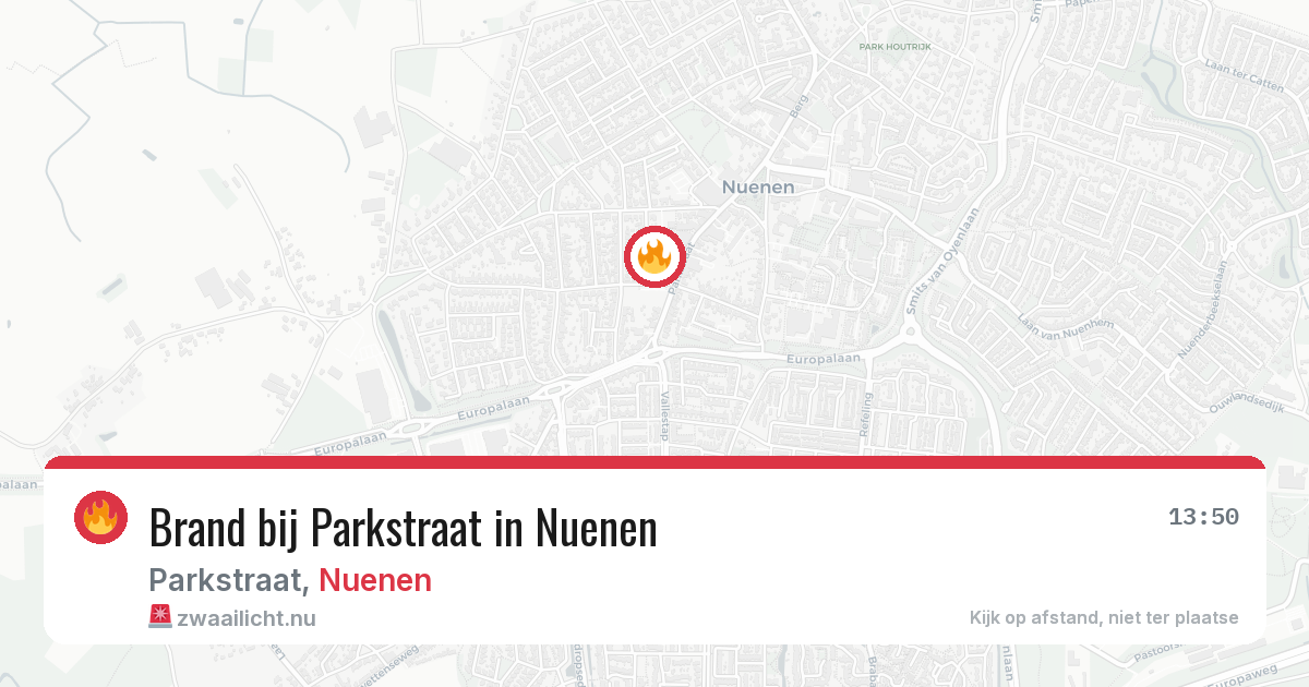 Brand bij Parkstraat in Nuenen — 1 jun 2026