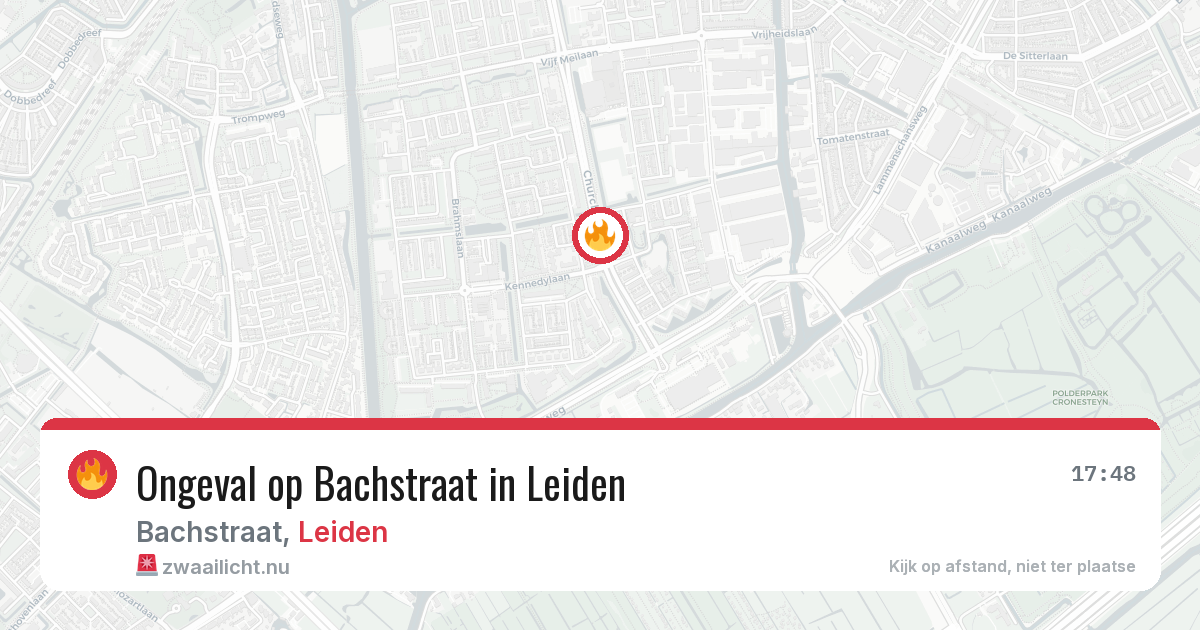 Ongeval op Bachstraat in Leiden — 22 jul 2026