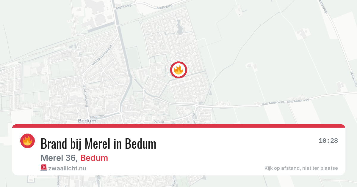 Brand bij Merel in Bedum — 6 jul 2026