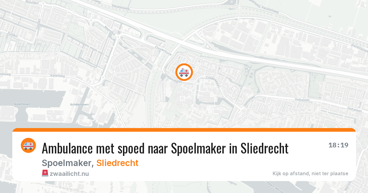 Ambulance met spoed naar Spoelmaker in Sliedrecht — 28 mei 2026
