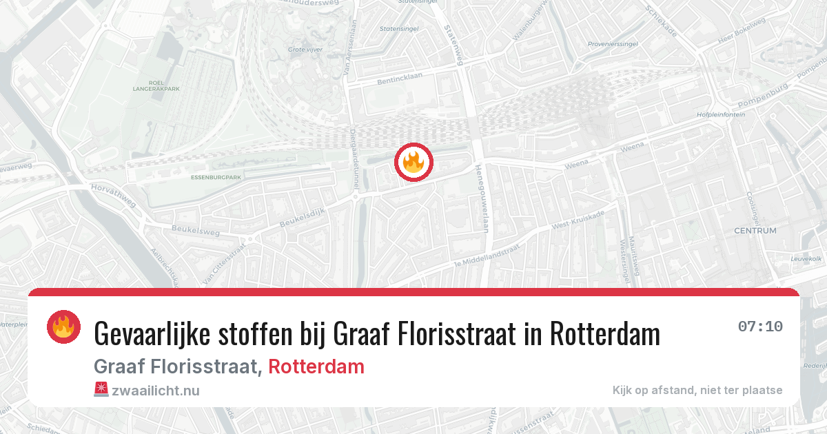 Gevaarlijke stoffen bij Graaf Florisstraat in Rotterdam — 22 mei 2026
