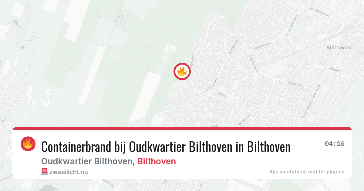 Containerbrand bij Oudkwartier Bilthoven in Bilthoven — 21 jul 2026