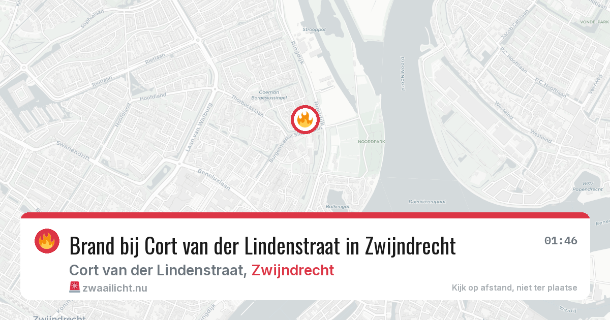 Brand bij Cort van der Lindenstraat in Zwijndrecht — 30 mei 2026