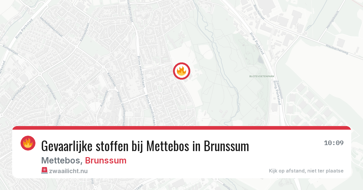 Gevaarlijke stoffen bij Mettebos in Brunssum — 12 jul 2026