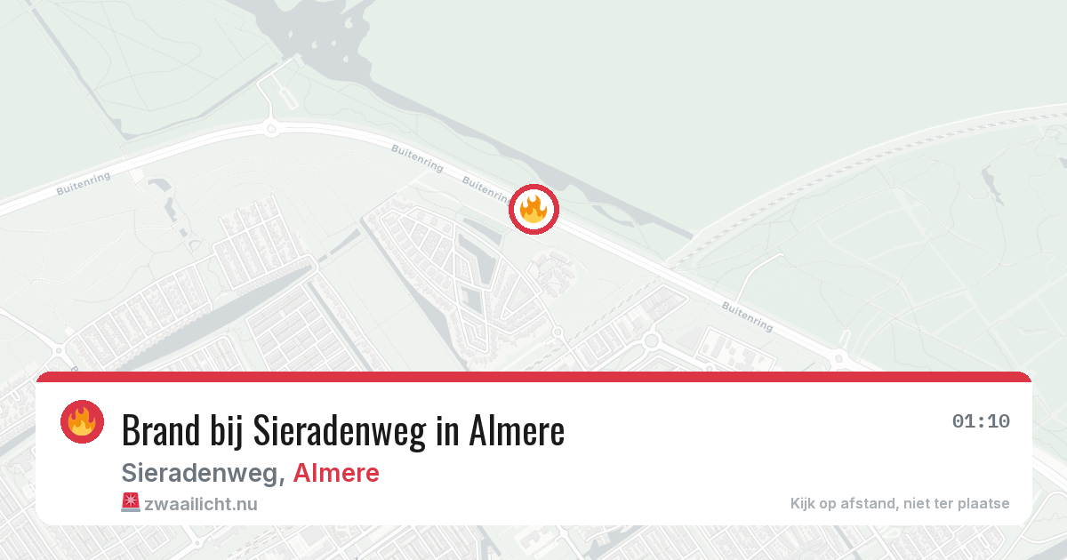 Brand bij Sieradenweg in Almere — 9 jul 2026