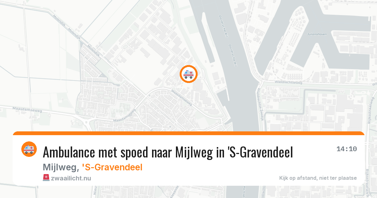 Ambulance met spoed naar Mijlweg in 'S-Gravendeel — 13 jul 2026