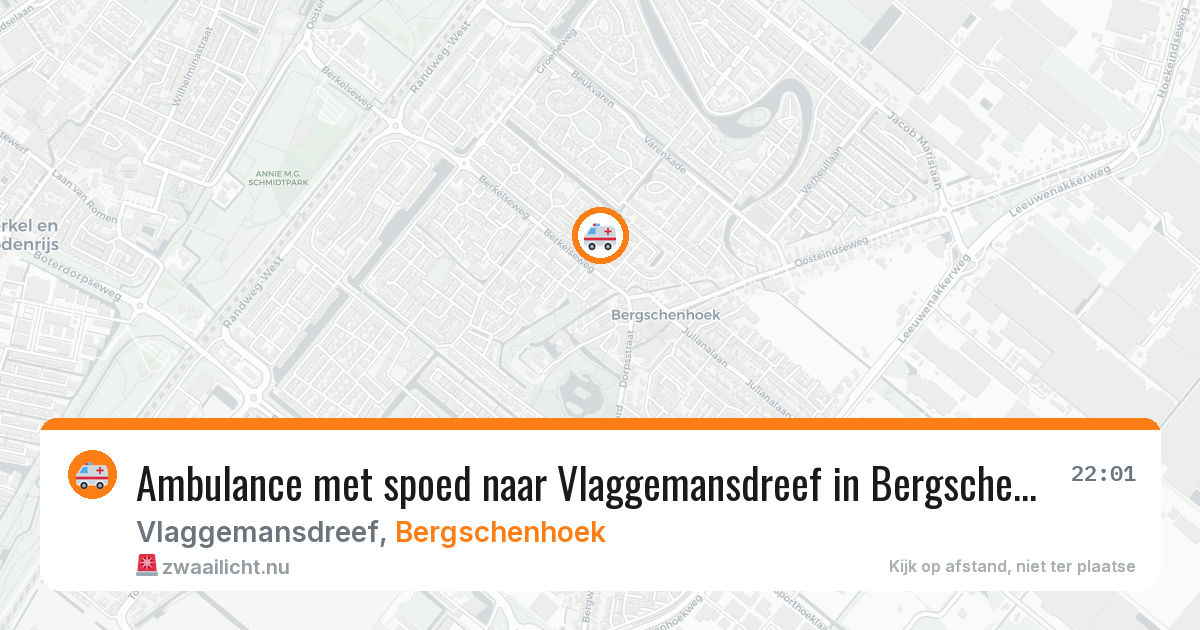 Ambulance met spoed naar Vlaggemansdreef in Bergschenhoek — 27 apr 2026