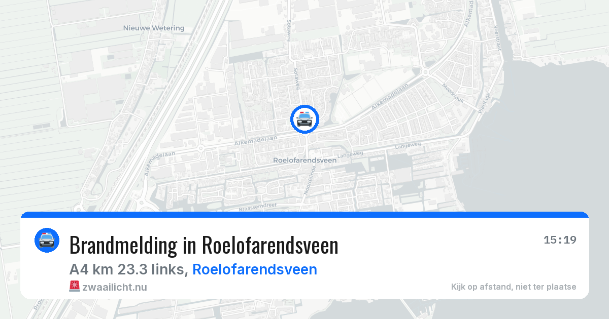 Brandmelding in Roelofarendsveen — 24 mei 2026