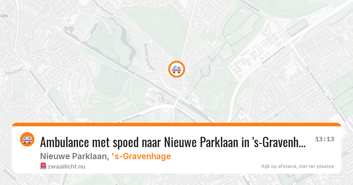 Ambulance met spoed naar Nieuwe Parklaan in 's-Gravenhage — 10 mei 2026