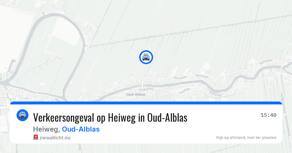Verkeersongeval op Heiweg in Oud-Alblas — 9 mei 2026
