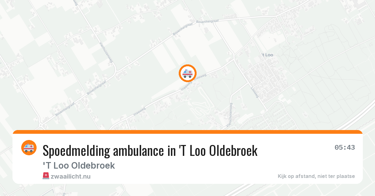 Spoedmelding ambulance in 'T Loo Oldebroek — 25 mei 2026