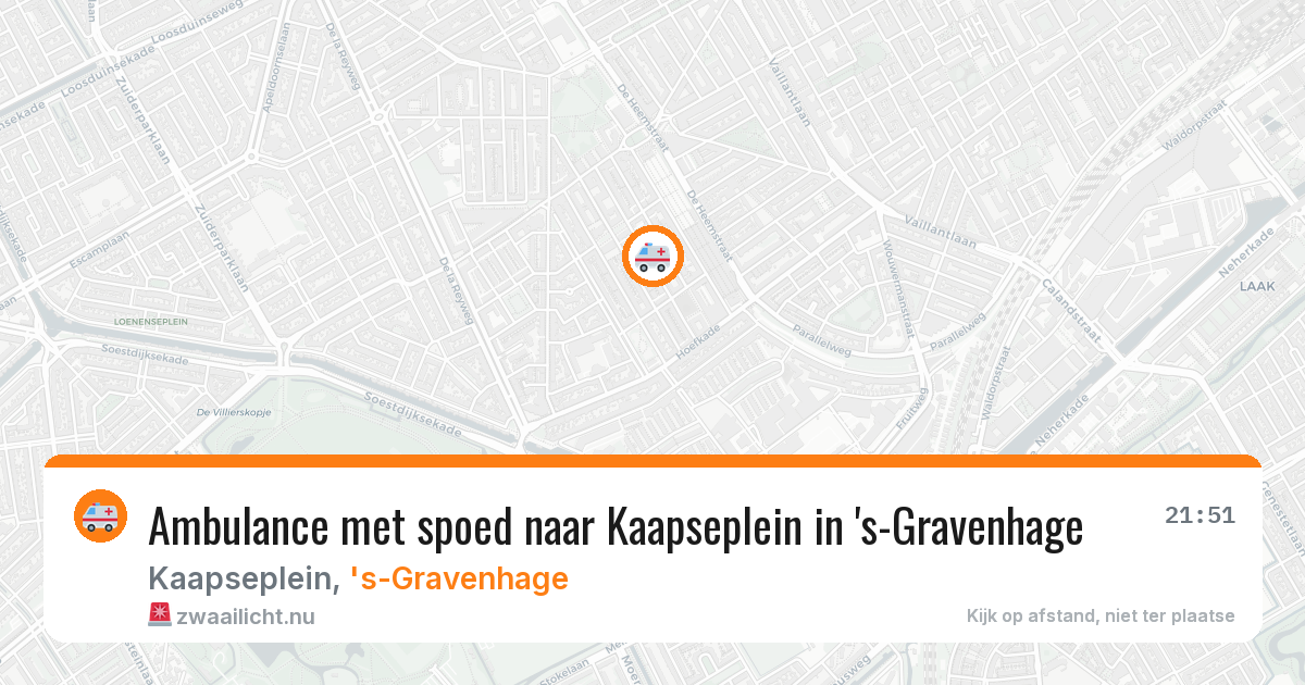 Ambulance met spoed naar Kaapseplein in 's-Gravenhage — 18 mrt 2026