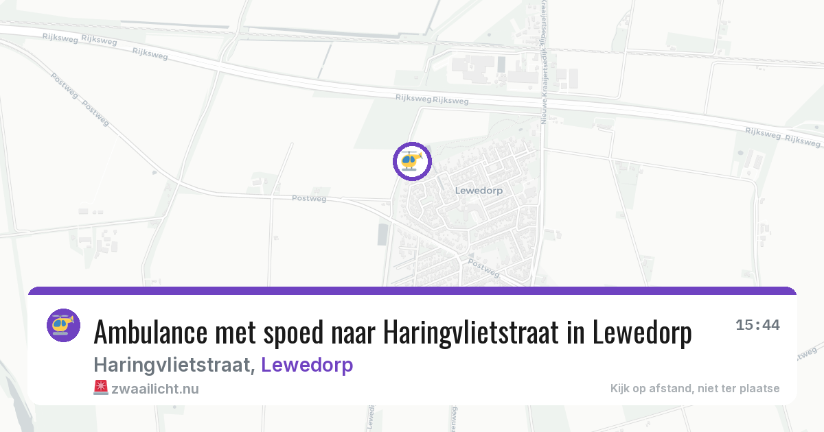 Ambulance met spoed naar Haringvlietstraat in Lewedorp — 6 jun 2026