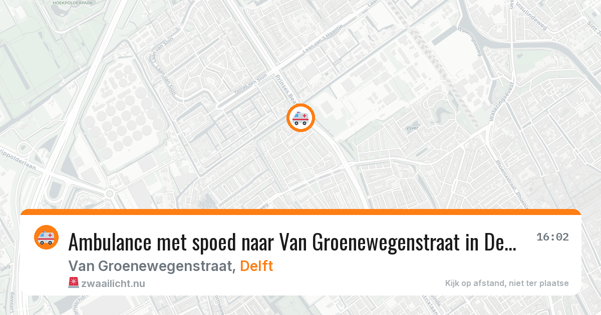 Ambulance met spoed naar Van Groenewegenstraat in Delft — 25 jul 2026